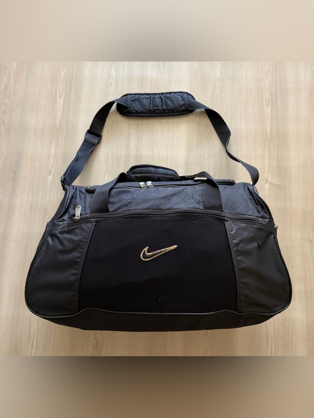 Vintage Nike Elite Duffel Bag Black Mesh Pocket *See Pics